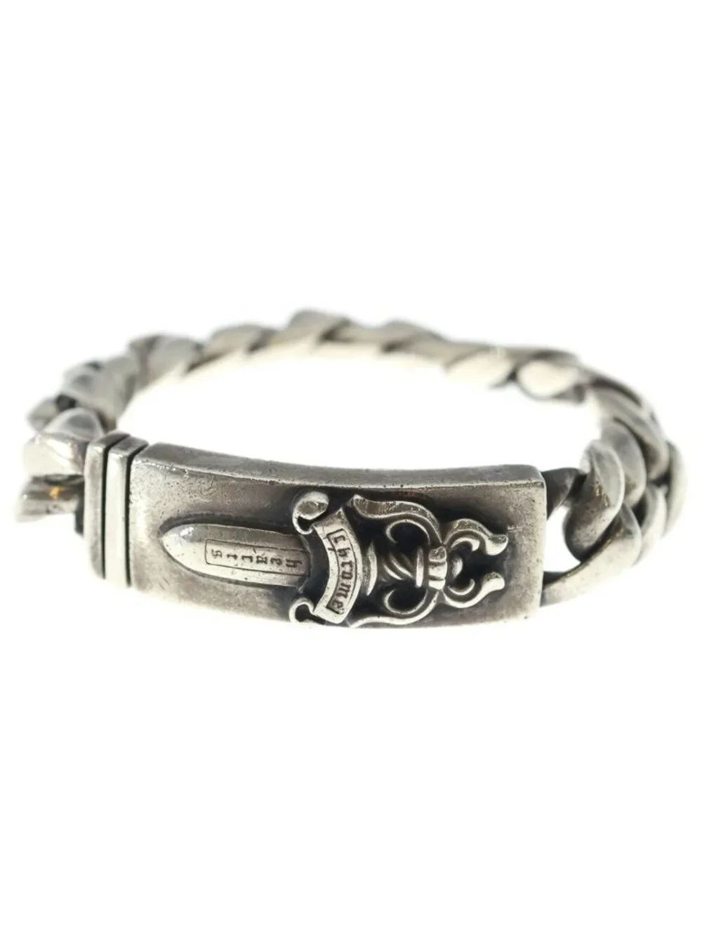 Chrome Hearts Vintage ID Dagger ID Classic Link Bracelet Silver